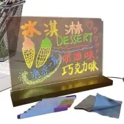 LED Note Board with Colors Acrylic Dry Erase Board with 7 Pens for Home & Office