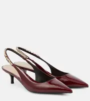 [Gucci] Gucci Gucci Signoria patent leather slingback pumps AU 5.5 red