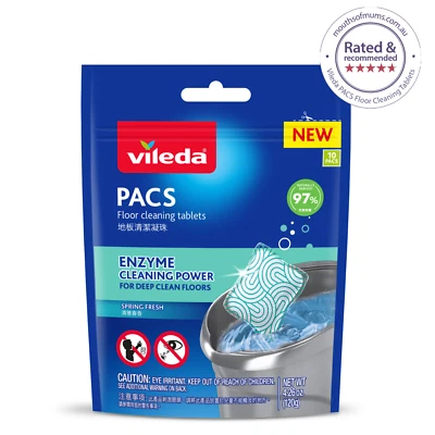 Vileda PACS Spring Fresh Floor Cleaning Tablets - 10 Pack - FREE & FAST SHIPPING