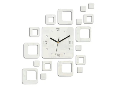 Modern White Nowoczesny Design Exploding Wall Clock