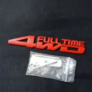 1x Matte Red 4WD FULL TIME Metal Front Grille Emblem Badge Sports Edition Car V6