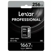 Lexar 256GB SD Card SDXC UHS-II Professional 1667x Camera DSLR TF Memory Card V60 U3 4K 250MB/s