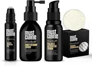 Mustculine Beard Growth Kit for Men, with Beard Follicle Activator Serum, Beard Root Vitamin Spray, Beard Growth Shampoo Bar - Strenghten, Grow, Nourishes Beard