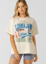 [Lorna Jane] Courtside T-Shirt in White, Cotton, Size - Medium M Cream