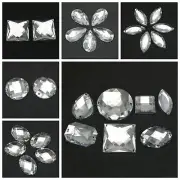 Clear Flatback Acrylic Big Sewing Rhinestone Gems Sew On Beads