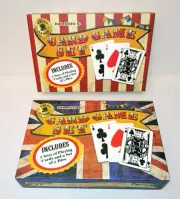 CARD & DICE GAMES SET 2 Packs Cards 5 Dice GAME BOOK Boxed PATIENCE MULTIPLAYER
