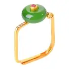 Unique Hetian Jade Rings Jewelry Chic Square Shape Adornment Charm