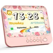 7 inch Kids Alarm Clock Sleep Training Clock,Digital Clock with Stopwatch and...