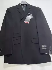 Mens Culture Black Stripe Pattern Three Button Sport Coat 42R NEW