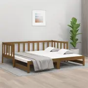 Pull-out Day Bed Honey Brown 2x(92x187) cm Solid Wood Pine