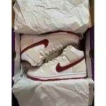 正品全新 NIKE SB DUNK HIGH "TEAM CRIMSON" 米白 紅鉤 CV9499-100