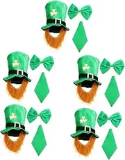 [LIFKOME] 5 Sets Patrick's Day Costume Kit Irish Party Supplies Cap Hat Patrick's Day Accessory Set for Adults Boys and Girls