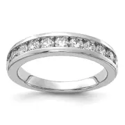 14k White Gold 1 Ct. Lab Grown Diamond VS/SI+ G+ Channel Set Band Ring