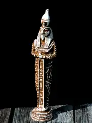 Judgement Of The Pharaoh Egyptian Revival Burial Statue Vintage Horus Sculpture