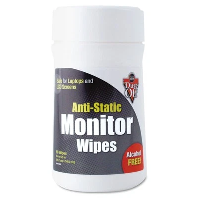 Dust-Off Premoistened Monitor Cleaning Wipes Cloth 6 x 6 1/2 80/Tub DSCT