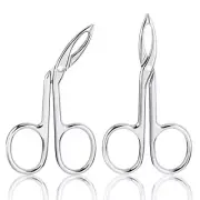 2 Pcs Tweezers Scissor Handle Straight Tip Eyebrows Tweezers for Hair Plucker