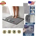 Quick Dry, Machine Washable Chenille Bath Mat - 35"x24" Durable Grey Style