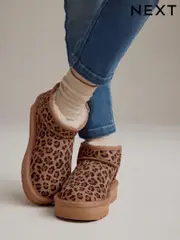 Animal Print Standard Fit (F) Flatform Mini Warm Lined Water Repellent Suede Pull-On Boots (B80195) | $59 - $74