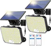 KERNOWO Solar Lights Outdoor, 118 LED Solar Motion Sensor Flood Lights with Remo