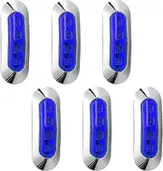 6Pcs 9.2cm Boat Interior Lights, Waterproof LED Deck Courtesy Lights for Yacht, Pontoon, Sailboat, 12V24V Cockpit Light Also for Truck, RV, Exterior Modification, Durable Bright LED Lighting (Blue)