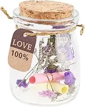 HOLIDYOYO Creative Glass Wish Bottle with Cork Lid Assorted Flower Decorative Jar for Messages and Candy for Weddings Parties and Special Occasions