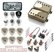 EMG F JH SET JAMES HETFIELD GOLD FLOYD SPACED SHORT SHAFT POTS (30 PICKS & 1TIN)