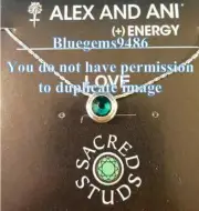 Alex and Ani Sacred Stud Emerald Love Necklace Silver Plated - Rare