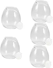 5sets Mini Glass Milk Pitcher Decorative Practical Glass Coffee Pitcher with Spouts Multi-use for Sauce Soy Sauce Seasoning 2pcs*5