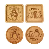在飛比找momo購物網優惠-【Pingu】企鵝家族木杯墊(吸水杯墊 杯墊)