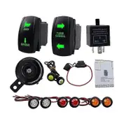 Pre-wired Turn Signal Horn Kit Warning Light Switch Reverse Lamp for UTV ATV SXS