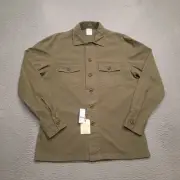 Brooks Brothers Jacket Men Medium Army Green Ripstop Military Surplus Shirt