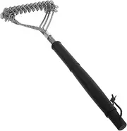 VANZACK Stainless Steel Cleaning Brush Grill Scraper Brush Camping Grill Scrubber Charcoal Grill Scraper Grill Cleaner Brush Camping Grill Cleaner Grill Brush and Scraper BBQ Brush Silver