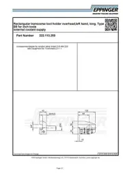 VDI30, turning tool holder, left hand, long, Type B8, 3/4", 222.110.250