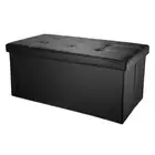 Foldable Bench 78x38x38cm Ottoman Stool Seat Cube Storage Box Lid Faux Leather
