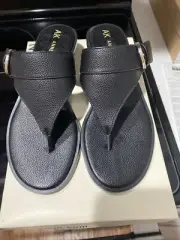 Anne Klein 8 M Black Sandals Slide Comfy Beauty Retail $80 Free Ship