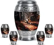 Deer Urn for Ashes Adult Male - Funeral Urns for Adult Ashes Women - Cremation Keepsakes for Ashes - Black Adult Funeral Urns for Human Ashes Women - Keepsake Urn (Combo of 5, 10" & 3")
