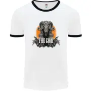 The Goat Skull Gothic Demon Satan Monster Mens Ringer T-Shirt