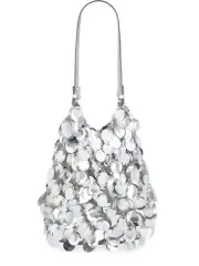 RABANNE Sparkle Large Silver Shoulder Bag New