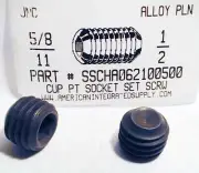 5/8-11x1/2 Hex Socket Set Screws Cup Point Alloy Steel (5)