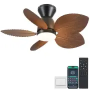 Low Profile Ceiling Fans with Lights and Remote/APP Control, 30 Inch Small Tr...