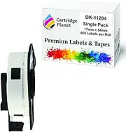 Cartridge Planet Compatible Label Roll for Brother DK-11204 DK11204 17mm x 54mm 400 Labels per Roll for Brother QL1050 QL1050N QL1060N QL1100 QL1110NWB QL500 QL550 QL570 QL580N QL650TD QL700 QL720NW QL800 QL810W QL820NWB Label Printer