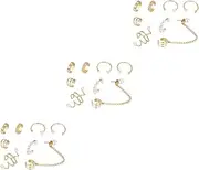 [SHERCHPRY] 2 Sets pearl ear clip set cute earrings Ear hook clips Non piercing ear jewelry earrings for women trendy jewlery darcy mcqueeney storefront alloy cuff accessories men and women