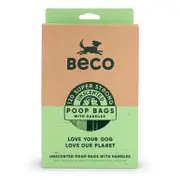 Beco Super Strong Unscented Poop Bags With Handles (120 Pack) | For Dogs