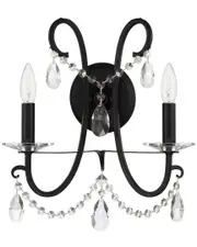 Crystorama Othello 2-Light Matte Black Wall Mount