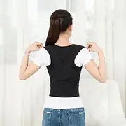 Corrector Back Support Adjustable Corrector,Back Shoulder Correction Spine Postural Fixer Tape,Black-Small,Black-Small