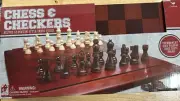 Cardinal Deluxe Chess & Checkers Staunton Style Folding Wooden Tournament Board