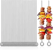 30pcs Stainless Steel Metal Skewers for Kabobs, Silvery