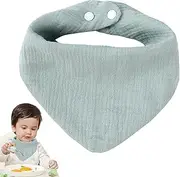 Fruusv Toddler Bandana, Absorbent Cotton Teething Bib, Soft Triangle Drool, (Solid Colors), Adjustable Snap Closure, Lightweight Baby Bibs For Feeding, Teething & Drooling Protection