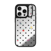 iPhone 16 Pro Mirror Ring Stand Case MagSafe Compatible Fruit Polka Dot