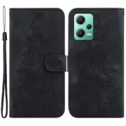 Leather Case For Xiaomi Redmi Note 12 5g (global)/poco X5 5g Imprinted Flower Wallet Stand Cover